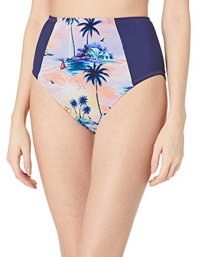 Hobie Juniors High Waist Hipster Bikini Swimsuit Bottom  Multi--Island Dream  L