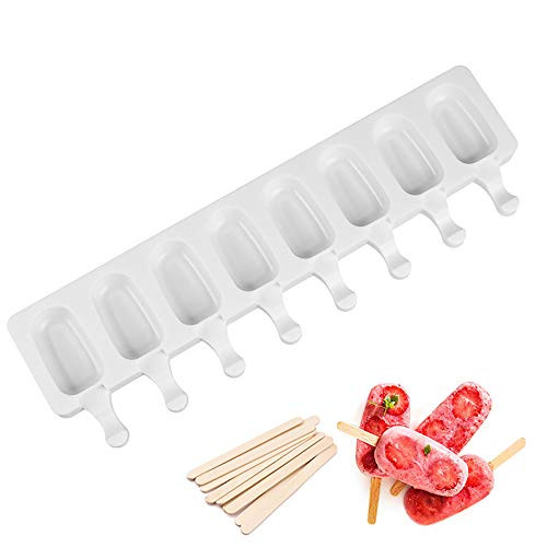 Silicone Popsicle Mold Ice Cream Molds Homemade Cake Candy Cakesicle Pop Molds Popsicle Maker with Wooden Sticks for DIY Ice Cream 8-Cavity Silicone Popsicle Mold Ice Cream Molds Homemade Cake Candy Cakesicle Pop Molds Popsicle Maker with Wooden Sticks for DIY Ice Cream 8-Cavity