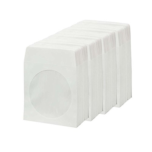BestDuplicator White Cd-DVD Paper Media Sleeves Envelopes with Flap and Clear Window -400 Sleeves- White BestDuplicator White Cd-DVD Paper Media Sleeves Envelopes with Flap and Clear Window -400 Sleeves- White