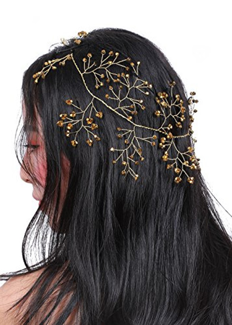 Missgrace Crystal Bridal Headband Wedding Hairpiece Hair Accessories -Women Evening Party Halloween Hair Accessories