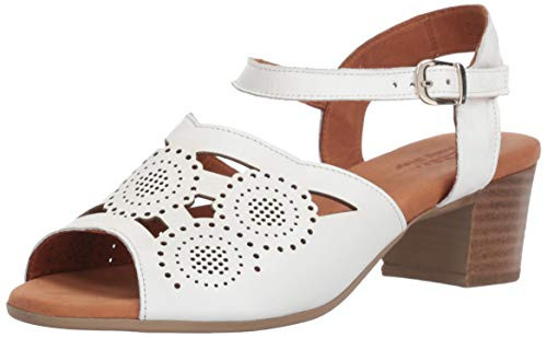 Spring Step Womens LAVERRA Heeled Sandal  White  41 M EU -US 9-5-10 US-