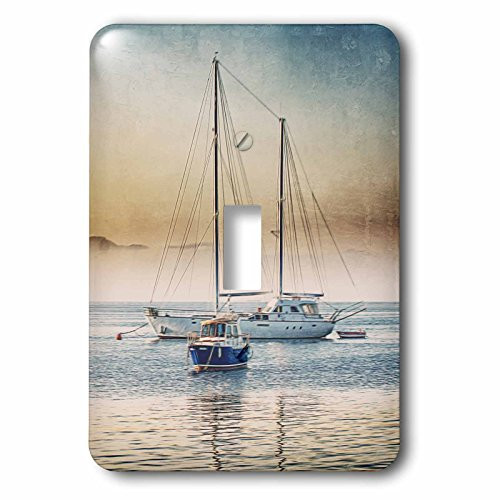 3dRose lsp-274846-1 Sail Boats At Sunset Watercolor Illustration Toggle Switch