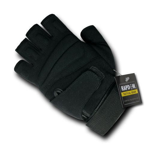 RAPDOM Tactical Lightweight Half Finger Gloves  Black  X-Large