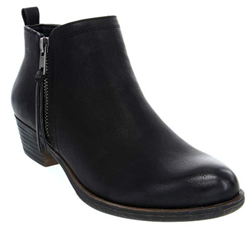 LONDON FOG Womens Tina Ankle Bootie Black 8-5