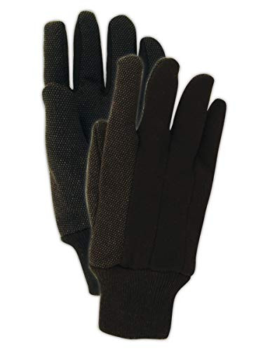 Magid Safety T92P MultiMaster Glove - PVC Dotted Jersey Gloves - Large  Dark Brown -12 Pairs-