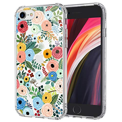 MOSNOVO Wild Floral Flower Pattern Designed for iPhone SE 2020 Case-Designed for iPhone 8 Case-Designed for iPhone 7 Case - Clear
