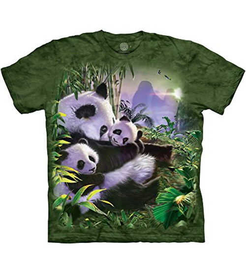 The Mountain mens Panda Cuddles T Shirt Green Large US The Mountain mens Panda Cuddles T Shirt Green Large US