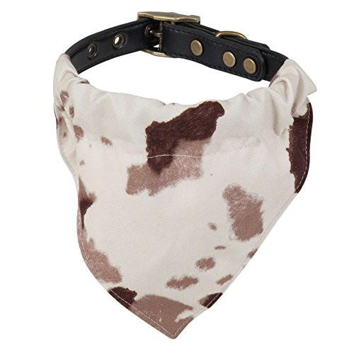 MuttNation Fueled by Miranda Lambert Bandana Custom Fit Dog Collar  Brown Cowhide Print