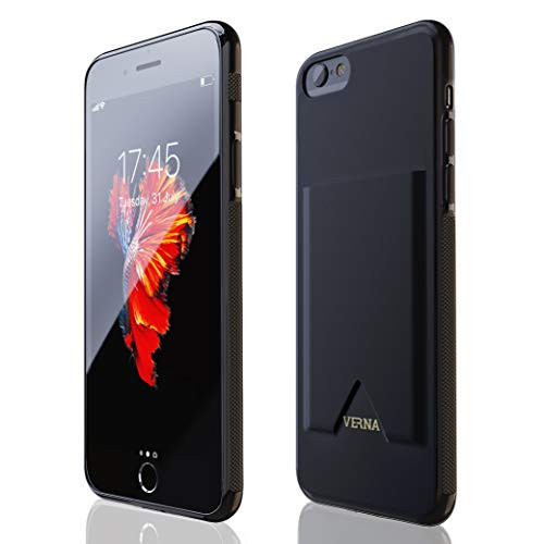 Verna iPhone 6 Plus Case - iPhone 6S Plus Case - Slim PU Leather Case - Card Holder Slot - Compatible with Apple iPhone 6 Plus-iPhone 6S Plus - Black