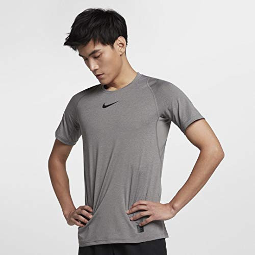 NIKE Pro Mens Short Sleeve Training Top -Medium  Carbon-Black-
