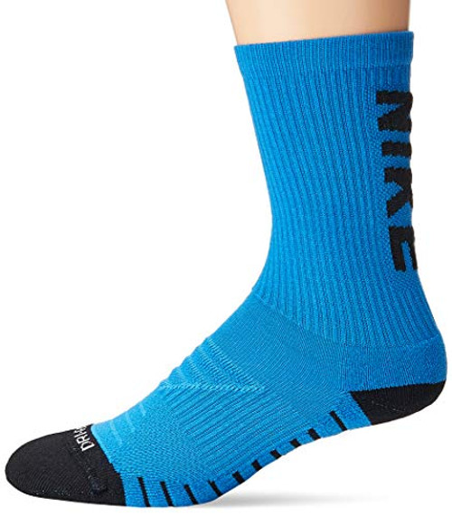 Nike Mens Everyday Max Cushion Training Crew Socks 3 Pairs -Blue-SX7836-911--Black  Large-