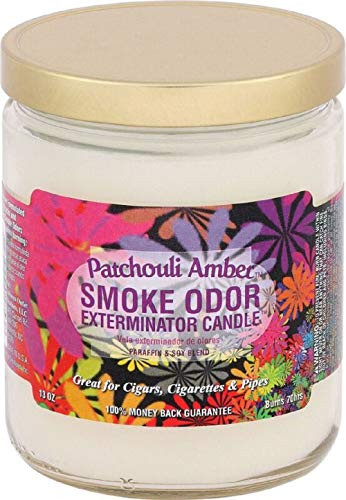 Smoke Odor Exterminator 13 oz Jar Candles Patchouli Amber  -2-