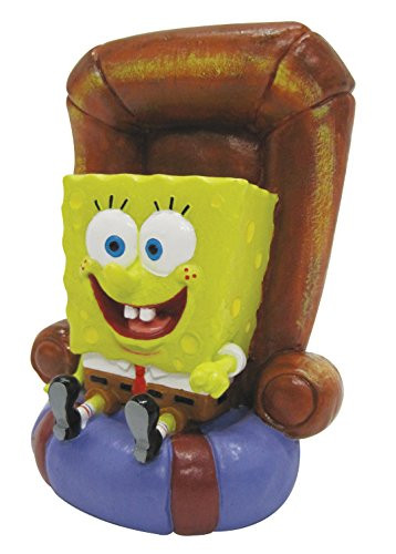 Penn Plax SpongeBob in Chair Resin Aquarium Ornament