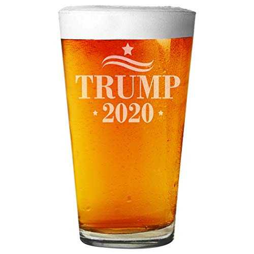 Shop4Ever Trump 2020 Stars Laser Engraved Beer Pint Glass