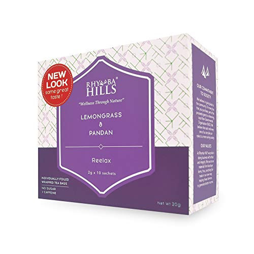 Rhymba Hills Reelax Tea -Blend of Lemongrass and Pandanus- 10 Sachets Herbal Infusion Tea Bags Rhymba Hills Reelax Tea -Blend of Lemongrass and Pandanus- 10 Sachets Herbal Infusion Tea Bags