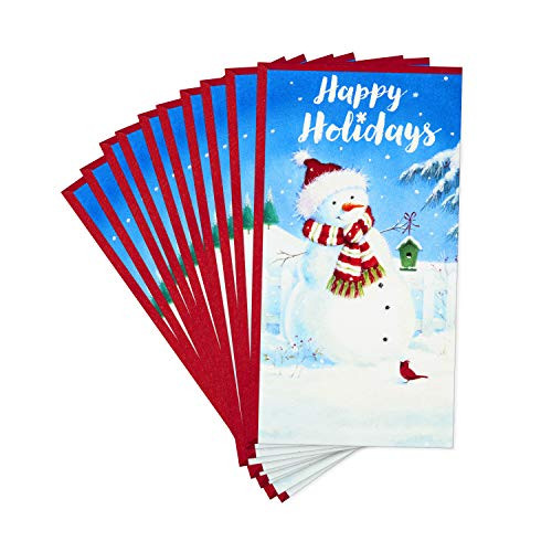 Hallmark Pack of Christmas Money or Gift Card Holders  Festive Snowman -10 Cards with Envelopes-
