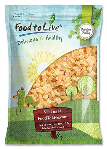 Dried Diced Pineapple  5 Pounds - Raw  Vegan  Sweetened  Unsulfured  Bulk