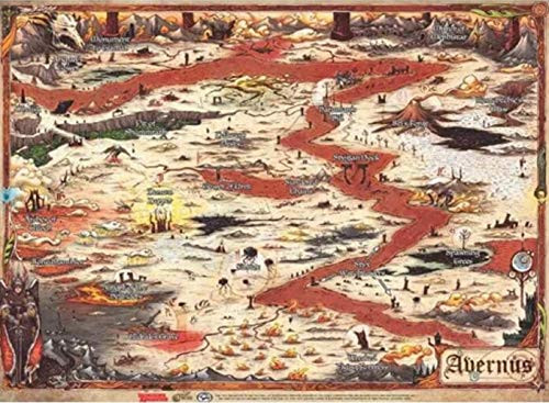 Dungeons and Dragons Baldurs Gate Descent Into Avernus - Avernus Map -23 x 15 in-