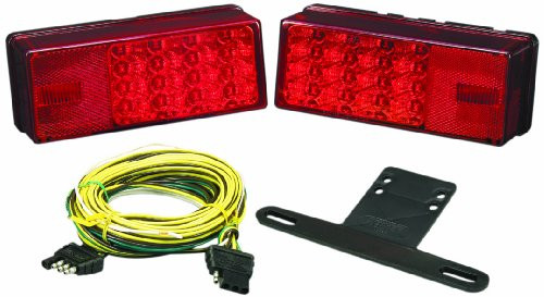 Wesbar 407540 Waterproof LED Low Profile Tail Light Kit, Over 80" Wide Trailer