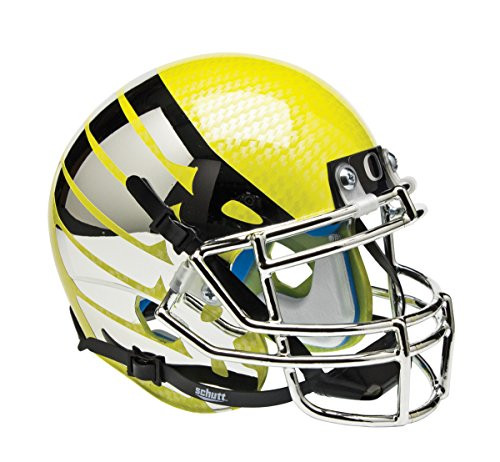 Schutt NCAA Oregon Ducks Mini Authentic XP Football Helmet Yellow Wing and Carbon Fiber Alt- 7 Schutt NCAA Oregon Ducks Mini Authentic XP Football Helmet Yellow Wing and Carbon Fiber Alt- 7