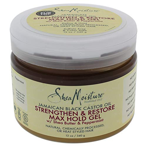 Shea Moisture Jamaican Black Castor Oil Strengthen and Restore Max Hold Gel for Unisex  12 Ounce