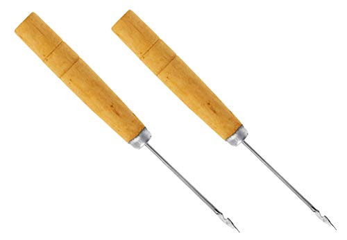 Small Wood Handle Awl - Pack of 2 - Sewing Leather Awl - Paper Punch Awl Drill Tool