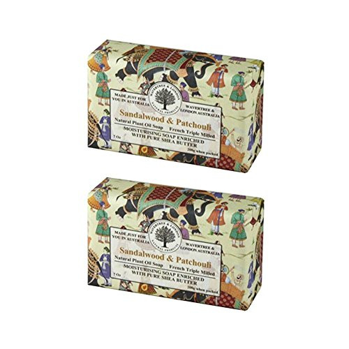 Wavertree and London Sandalwood and Patchouli Luxury Soap  7 Oz -Pack of 2-