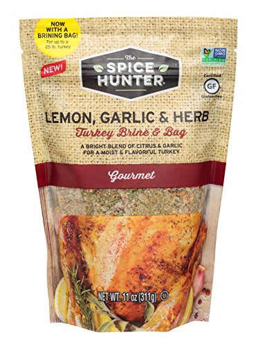 Spice Hunter Turkey Brine and Bag  Lemon  Garlic and Herb  11 Ounce