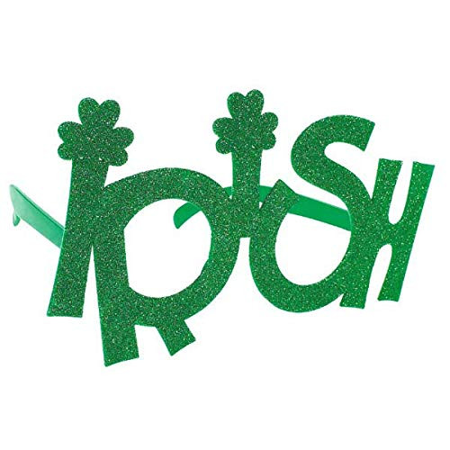 amscan St- Patricks Day Irish Green Glitter Eyeglasses - Party Accessory  12 Ct-