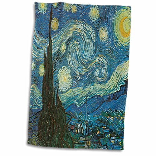 3D Rose The Starry Night by Vincent Van Gogh Towel  15 x 22  Multicolor