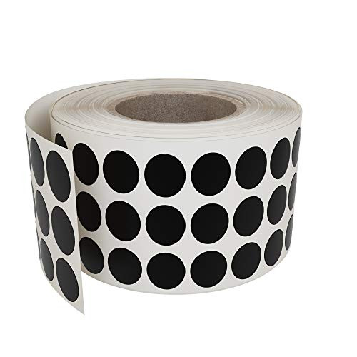 Royal Green Color Coding Dot Stickers in Black 8mm -25 - Circle dots Labels on a roll 1-4 - 2000 Pack