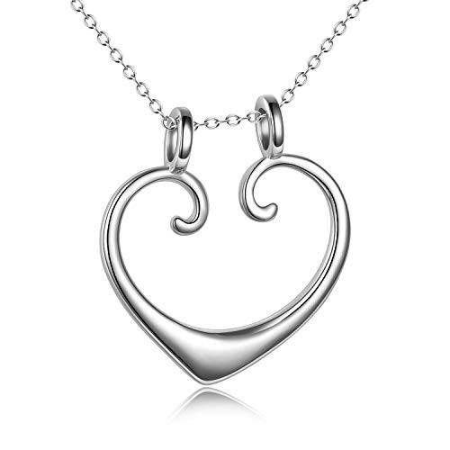 YFN Sterling Silver Ring Holder Keeper Heart Pendant Necklace with Sunflower for Women Chain 18-2 -Open Heart Ring Holder- YFN Sterling Silver Ring Holder Keeper Heart Pendant Necklace with Sunflower for Women Chain 18-2 -Open Heart Ring Holder-