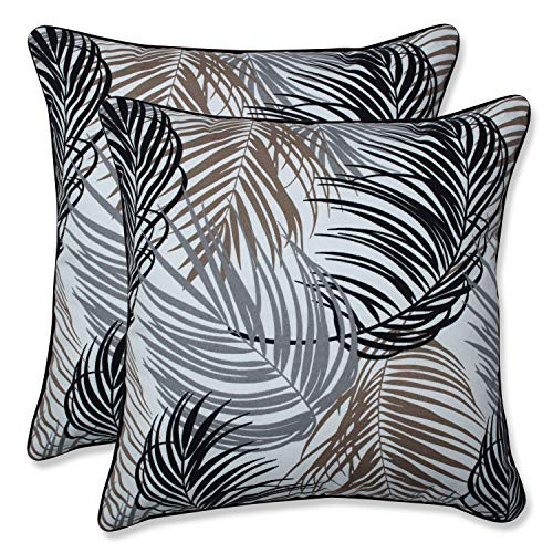 Pillow Perfect Outdoor-Indoor Setra Stone Throw Pillows  18-5 x 18-5  Black  2 Pack