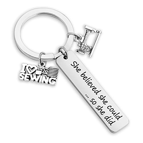 G-Ahora Sewing Bracelet Sewing Scissors Bangle She Believed She Could Sewing Lover Gift Inspirational Sewing Jewelry -Sewing-Y Necklace- -KR-Sewing-