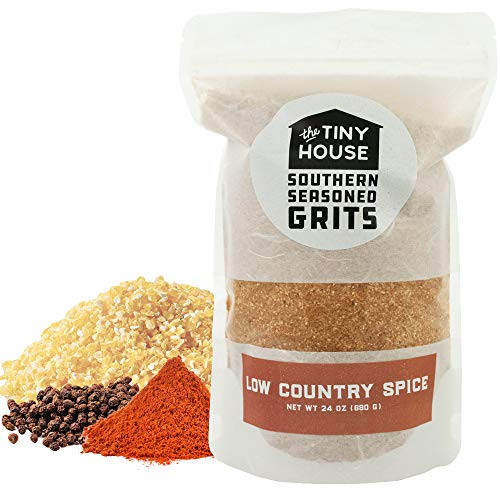 The Tiny House Stone Ground White Corn Seasoned Grits with Low Country Spice - Old Fashioned Flavored Grits - Easy to Prepare Southern Grits Proudly The Tiny House Stone Ground White Corn Seasoned Grits with Low Country Spice - Old Fashioned Flavored Grits - Easy to Prepare Southern Grits Proudly
