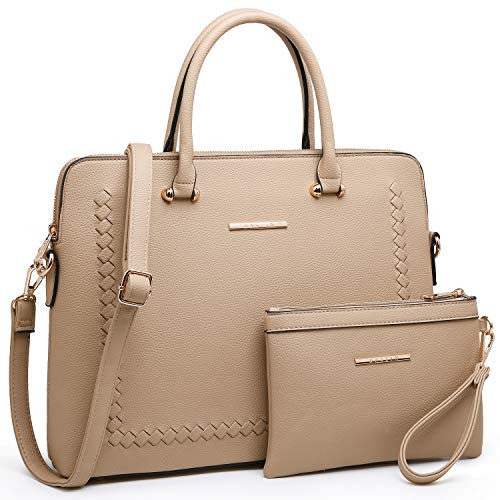 Dasein Womens Handbag Large Shoulder Bag Tote Satchel Purse Top Handle Bag -7166 wallet set beige-