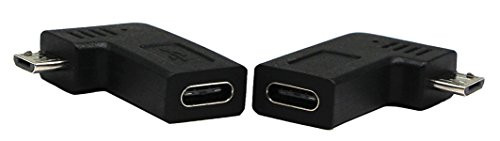 zdyCGTime Micro USB 2-0 to USB C Adapter Right and Left Micro USB Male to USB Type C Female Data Sync and Charging Converter Adapter for Phones  Compute