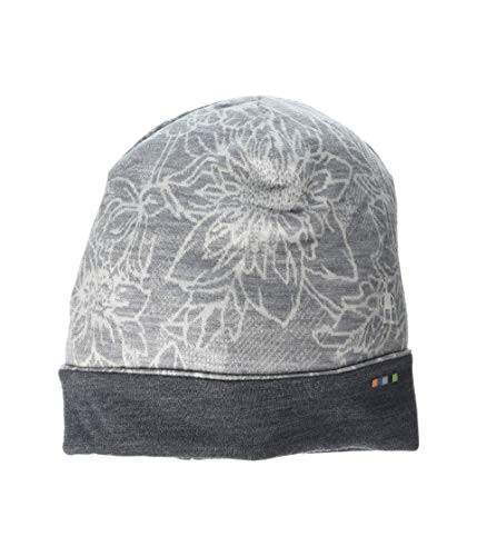 Smartwool NTS Mid 250 Reversible Pattern Cuffed Beanie Light Gray Traced Dahlia One Size