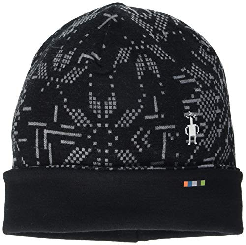 Smartwool NTS Mid 250 Reversible Pattern Cuffed Beanie Black Digital Snowflake One Size