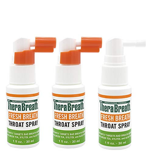 TheraBreath Fresh Breath Throat Spray  1 Ounce Bottle -Pack of 3-