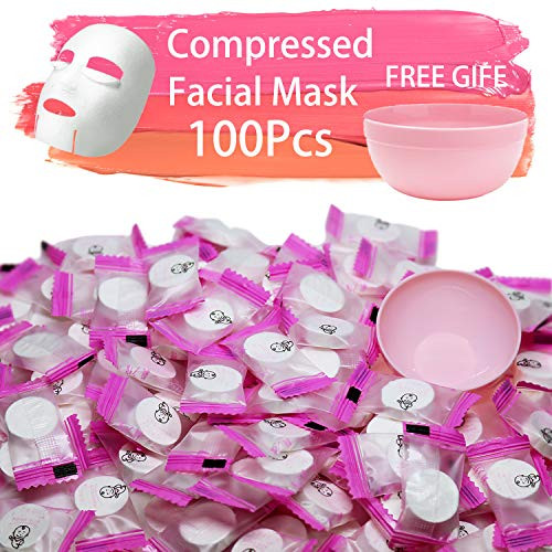 100 pcs Compressed Facial Mask Sheet Beauty DIY Disposable Mask Paper Natural Cotton Skin Care Wrapped Masks Normal Thick?Get a Small Mask Bowl Free 100 pcs Compressed Facial Mask Sheet Beauty DIY Disposable Mask Paper Natural Cotton Skin Care Wrapped Masks Normal Thick?Get a Small Mask Bowl Free
