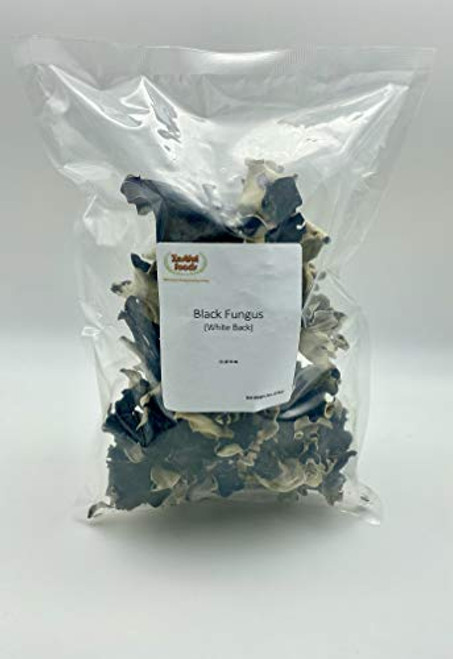 Zestful Foods Dried Black Fungus -White Back--Wood Ear Mushrooms 8 Oz