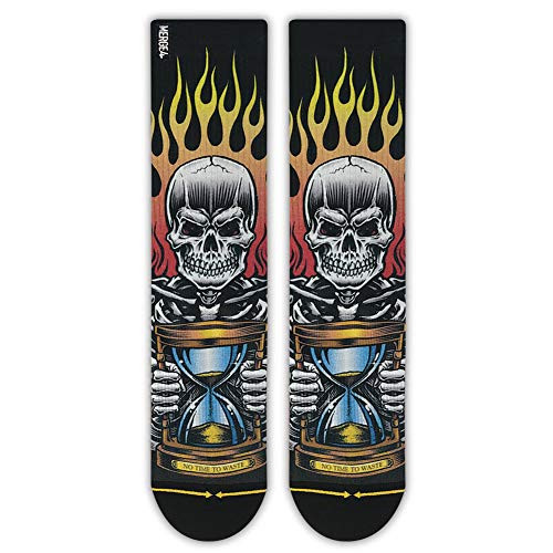 Jimbo Phillips No Time To Waste Adult Mens Crew Black Skulls Flames Artist Sock -Large- Jimbo Phillips No Time To Waste Adult Mens Crew Black Skulls Flames Artist Sock -Large-