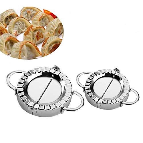 2 Pcs Stainless Steel Dumpling Maker Small and Large Dumpling Mold Dough Press Cutter Wrapper Pie Crimper Pastry Tools Ravioli Mould