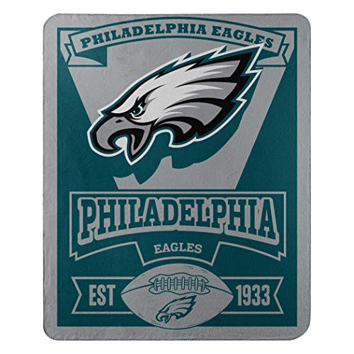 Officially Licensed NFL Philadelphia Eagles Marque Printed Fleece Throw Blanket  50 x 60  Multi Color