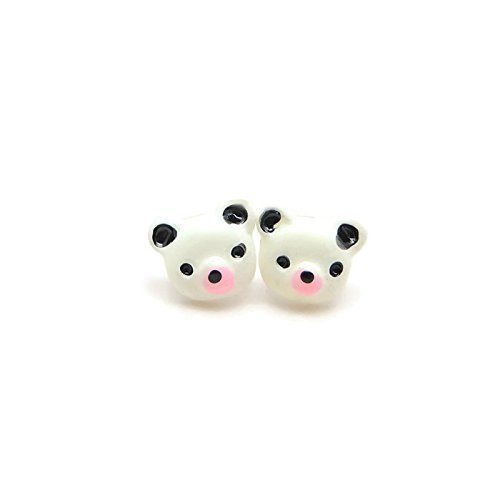 Panda Bear Earrings Metal Free Plastic Post Earrings for Sensitive Ears
