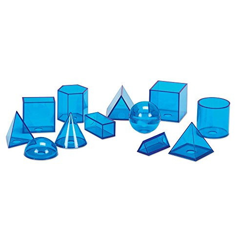 hand2mind Blue Power Geometric Solids -Set of 12-