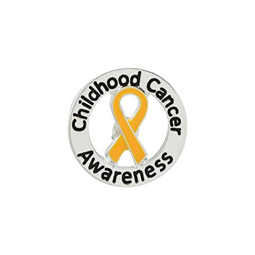 Fundraising For A Cause - Childhood Cancer Awareness Lapel Pins - Gold Ribbon Round Pins for Childhood Cancer Awareness -2 Pins-