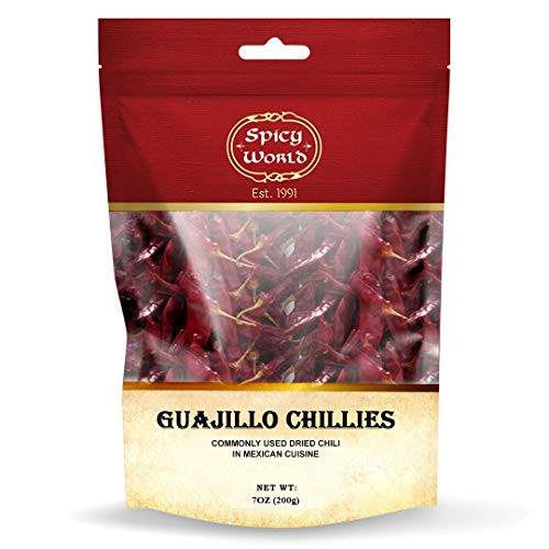 Premium Guajillo Chiles Whole Dried in 7 oz Resealable Bag - Naturally Grown for Mexican Cuisines like Mole and Tamales - By Spicy World Product Premium Guajillo Chiles Whole Dried in 7 oz Resealable Bag - Naturally Grown for Mexican Cuisines like Mole and Tamales - By Spicy World Product