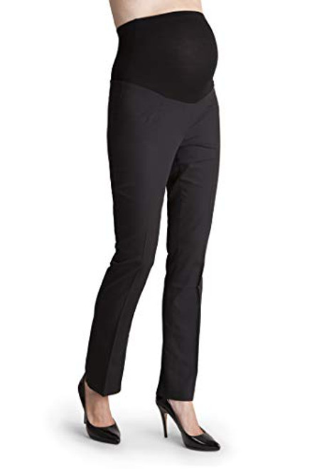 Seraphine Womens Casual Straight Elastic Straight Leg Maternity Trousers in 4 Black